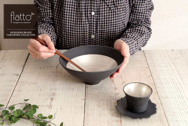 作家「木下和美」の和食器　「黒釉銀彩鉢」