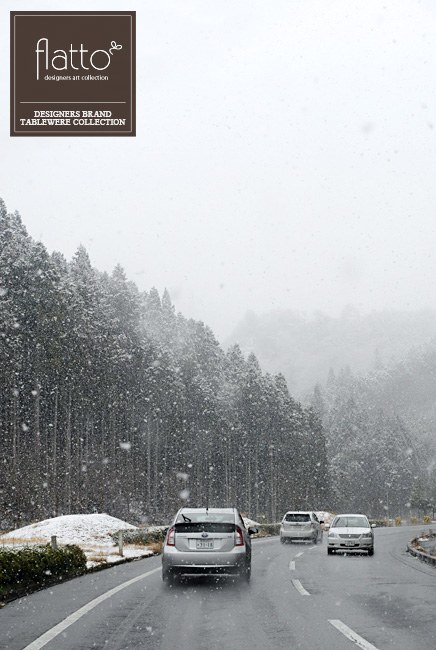 滋賀県へ向かう雪道