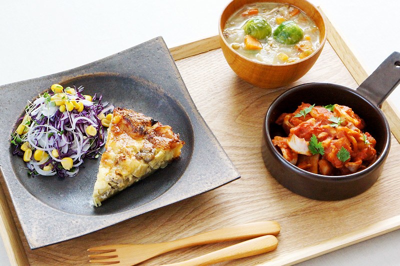 銅彩釉 角皿(大)×タケノコのキッシュ（Nahさま）