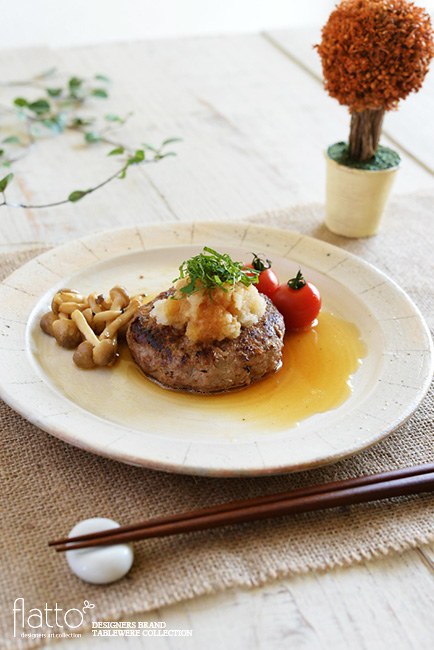 古谷浩一「たて鉄線リブ8寸皿」