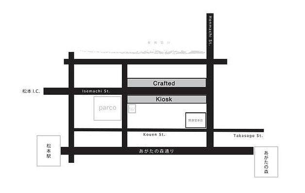 クラフテッドキオスクのアクセスマップ