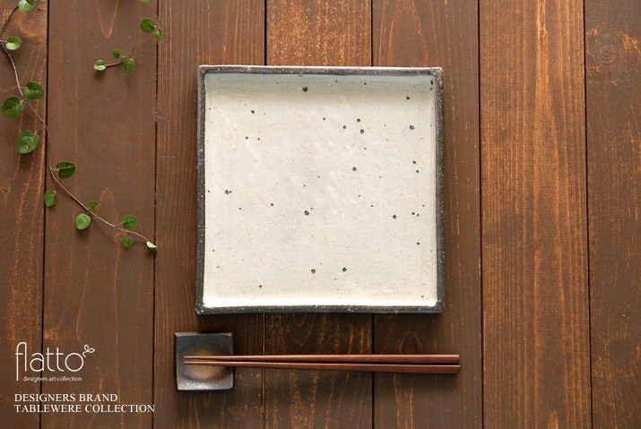 奥田章 リバーシブル角盛皿 20cm（表）