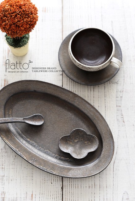 竹口要　オーバルプレート・ハナマメサラ（ゴールド）