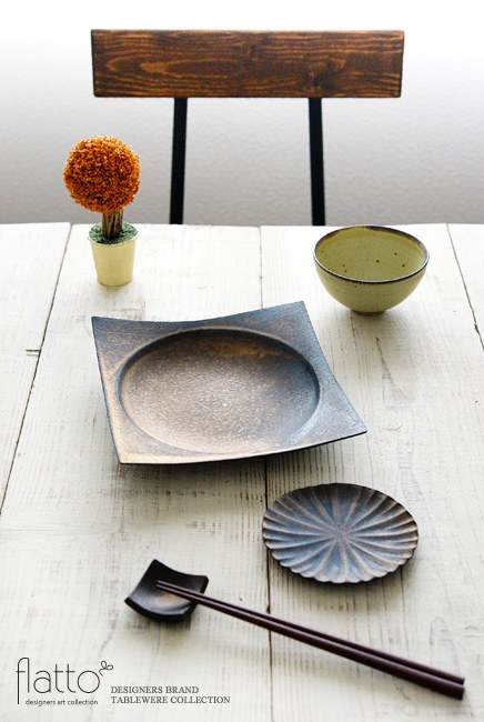 水野幸一「銅彩釉角皿」