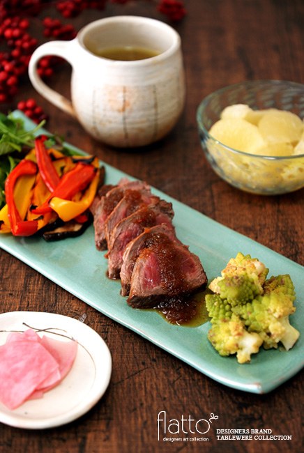 トキノハさん 「テトラ 長方プレート」とランプステーキ2