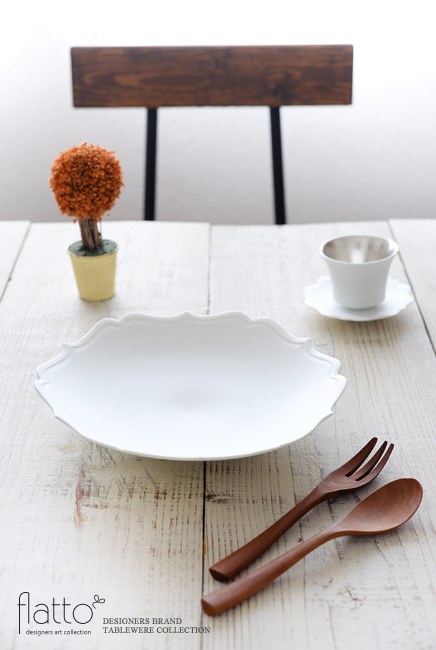 木下和美の白磁輪花鉢