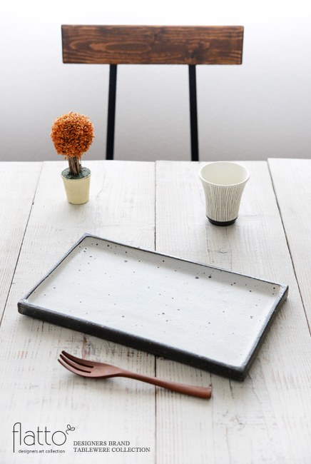 奥田章「リバーシブル角盛皿」