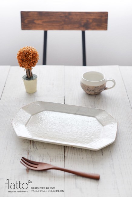 古谷浩一「鉄散 八角長方皿（大）」