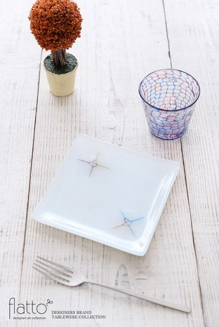 吉村桂子 イロアミグラスとイロサシ角皿