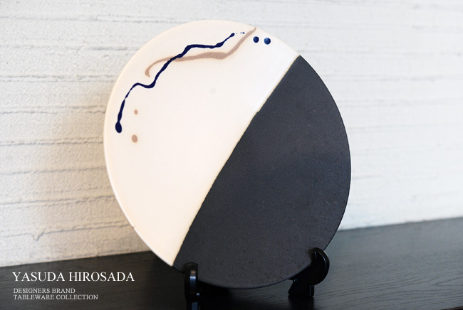 安田宏定の和食器「掛け分けプレート8寸」