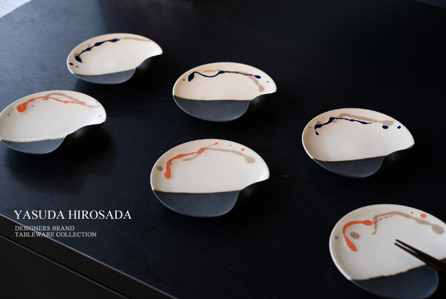安田宏定の和食器「掛け分けはしおきプレート3寸」