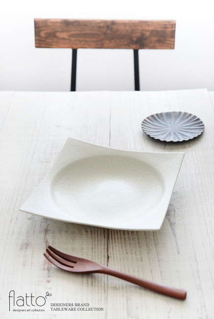 水野幸一の粉引 角皿（大）