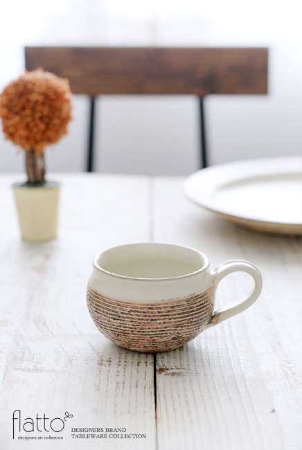 古谷浩一：渕荒横彫コーヒーカップ