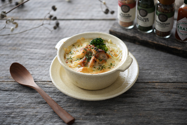 グラタン皿を使ってチキンドリア