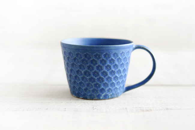 武曽健一 印花マグカップ（青）