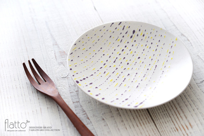 安田宏定 白釉四季彩プレート6寸