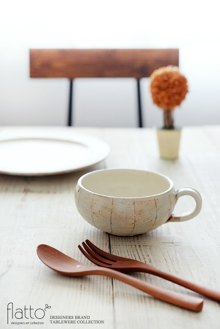 たて鉄線手付きスープカップ（丸）