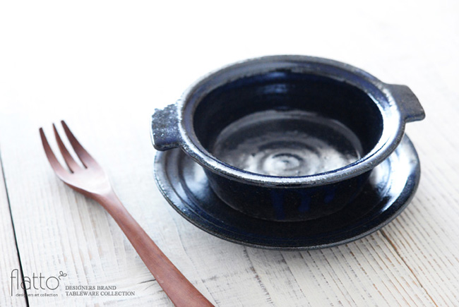 耐熱瑠璃釉 耳付グラタン皿