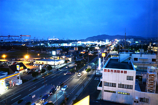 愛媛・西条市のルートインからの夜景