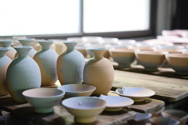 安田宏定さんの作陶風景