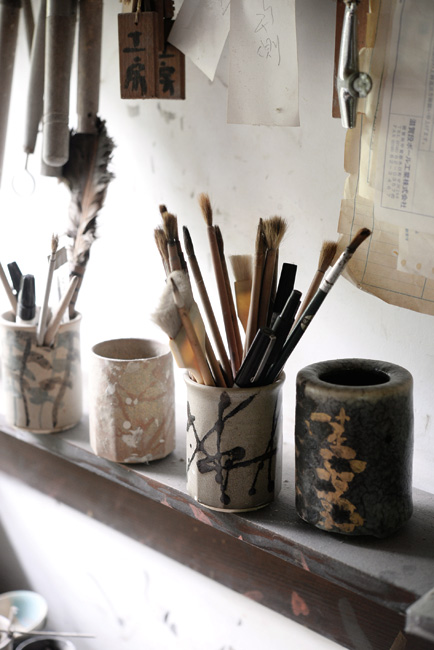 安田宏定さんの作陶風景