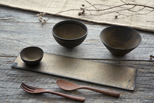 水野幸一さんの銅彩釉のうつわ