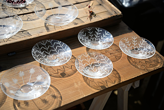 ガラス作家・金津沙矢香さんのブース